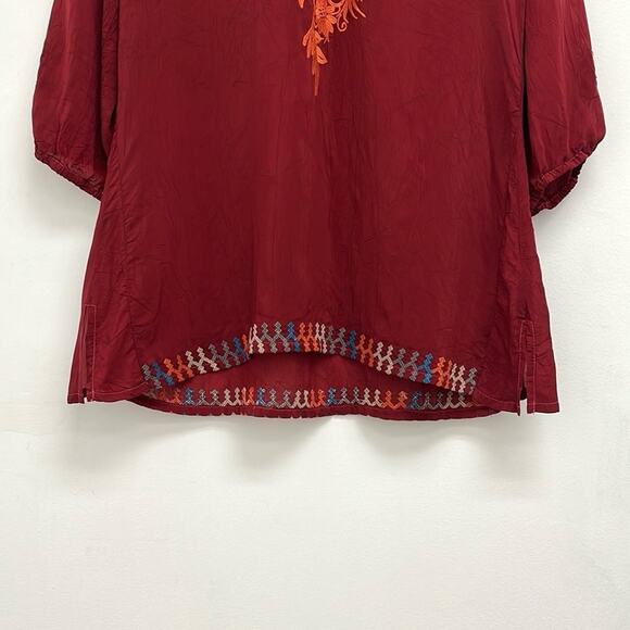 Johnny Was Floral Embroidered Colorful Lightweight Boho Bohemian Tunic Top Small - Picture 10 of 13